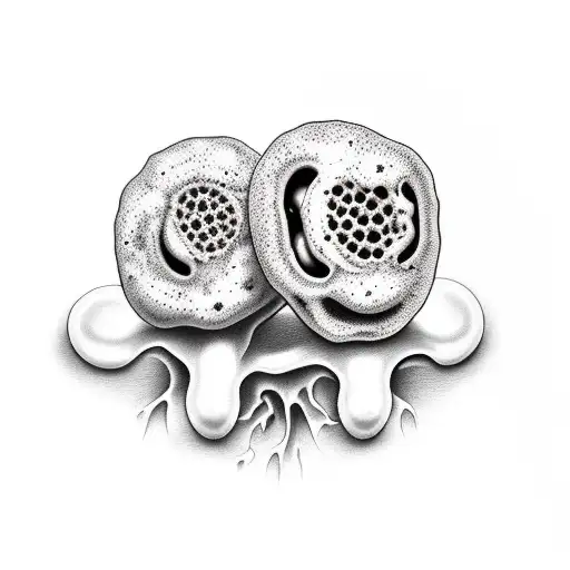 two horror rotting peas in a pod tattoo design idea