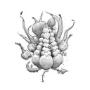 rotting cartoon vegetables tattoo design idea