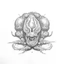 rotting cartoon vegetables tattoo design idea