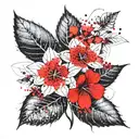 hydrangea flower black tattoo design idea