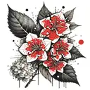 hydrangea flower black tattoo design idea