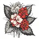hydrangea flower black tattoo design idea