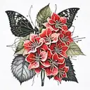 hydrangea flower black tattoo design idea