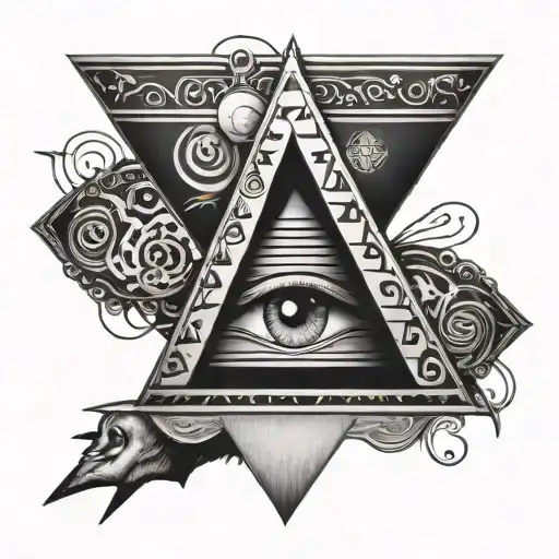 forearm with pyramid and eye with a tattoo design idea