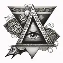 forearm with pyramid and eye with a tattoo design idea