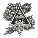 forearm with pyramid and eye with a tattoo design idea