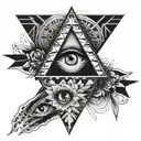 forearm with pyramid and eye with a tattoo design idea