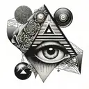 forearm with pyramid and eye with a tattoo design idea