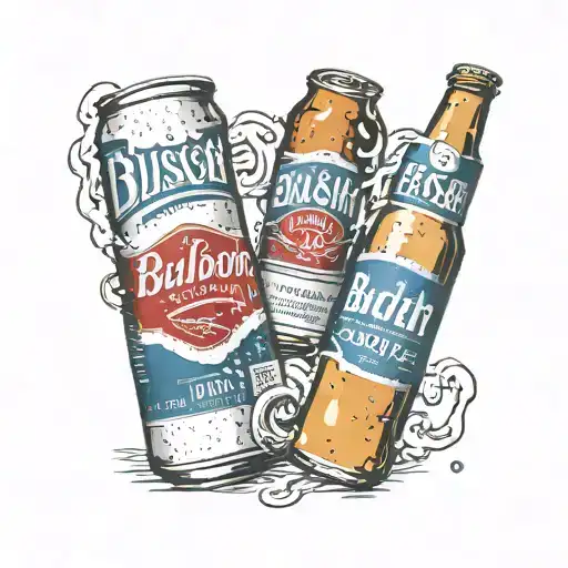 Marlboro reds and Busch light tattoo design idea