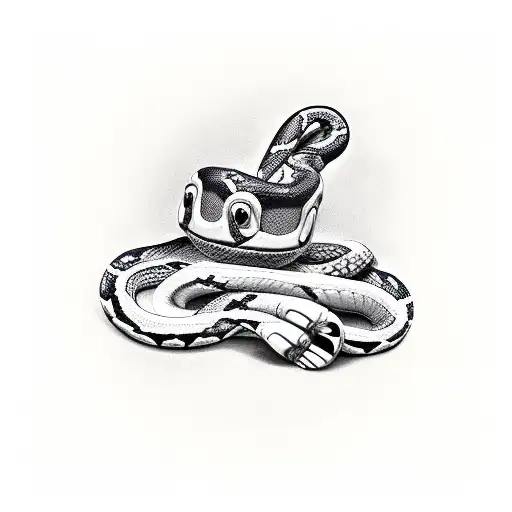 snakes with boxing gloves tattoo design idea