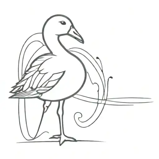 silly goose doodle tattoo design idea