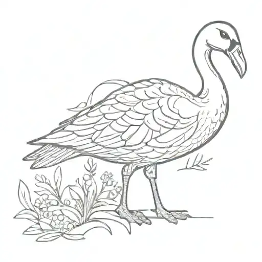 silly goose doodle tattoo design idea