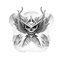 demon with wings tattoo design idea