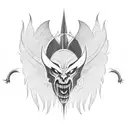 demon with wings tattoo design idea