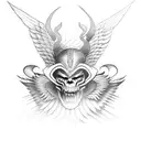 demon with wings tattoo design idea