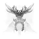 demon with wings tattoo design idea