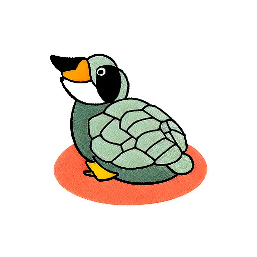un pato y una tortuga tattoo design idea