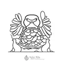 un pato y una tortuga tattoo design idea