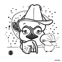 un pato y una tortuga tattoo design idea