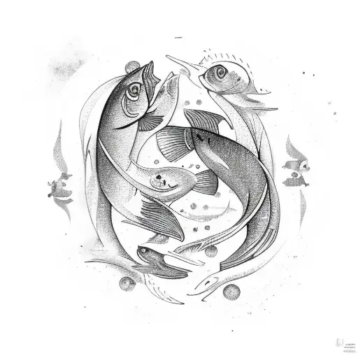 Leo and Pisces  together  tattoo design idea