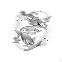 Leo and Pisces  together  tattoo design idea