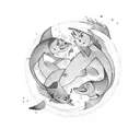 Leo and Pisces  together  tattoo design idea