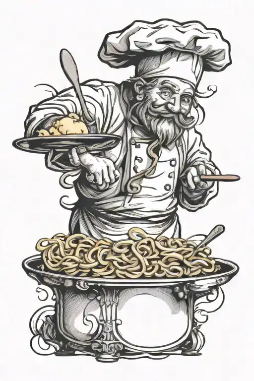 chef related to pastas tattoo design idea