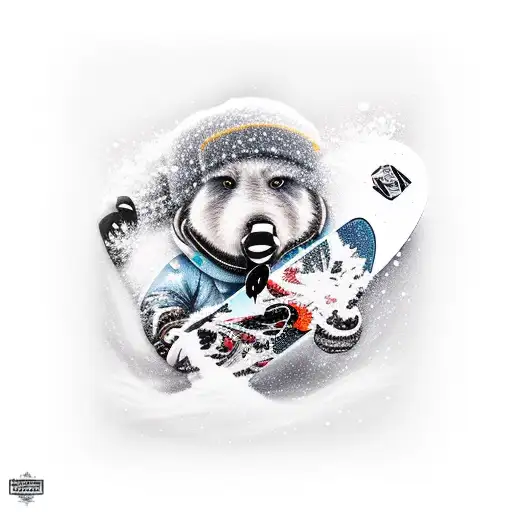 snowboarding and raving  tattoo design idea