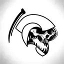 T rex Skull with axe tattoo design idea