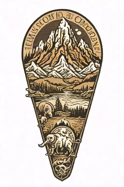 Tetons dark and ominous tattoo design idea