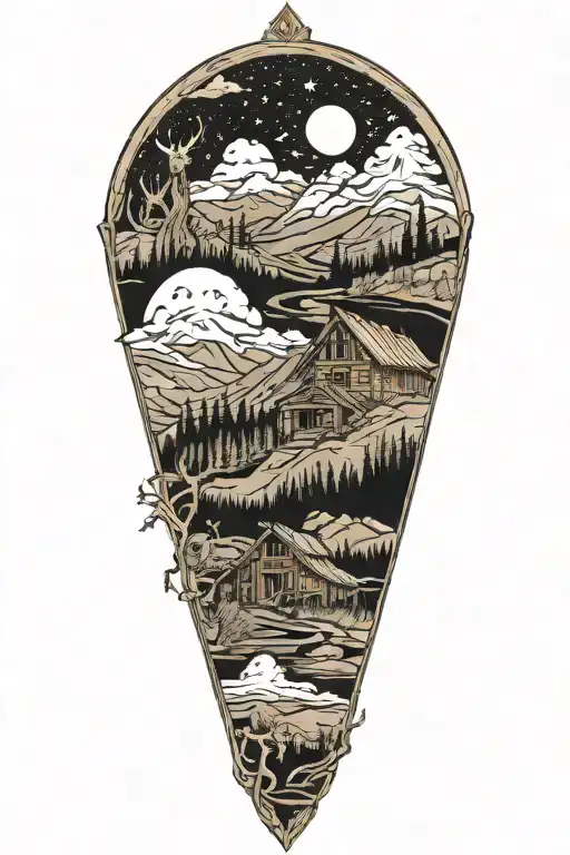 Tetons dark and ominous tattoo design idea