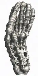 skeleton hand reaching tattoo design idea