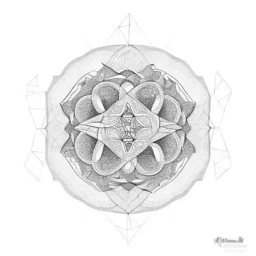 A poetic verse written in Italian, intertwined with flowing geometric patterns tattoo design idea