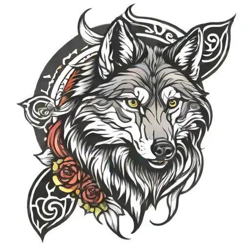 wolf tattoo design idea