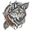 wolf tattoo design idea