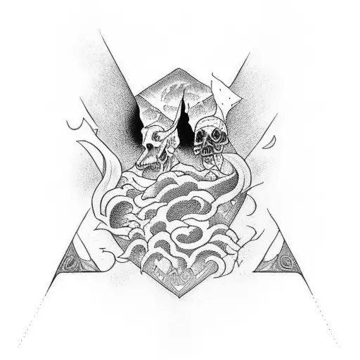 full sleeve, dont fear death because its a doorway to heaven tattoo design idea