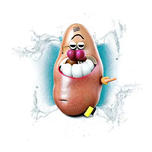 Mr potato head tooth tattoo design idea