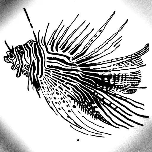lion fish tattoo design idea