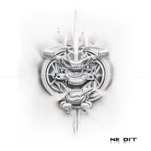 car drift tattoo design idea