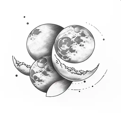 Two Moons tattoo design idea