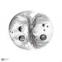 Two Moons tattoo design idea