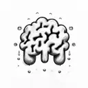 cloud shaped like brain with rain tattoo design idea