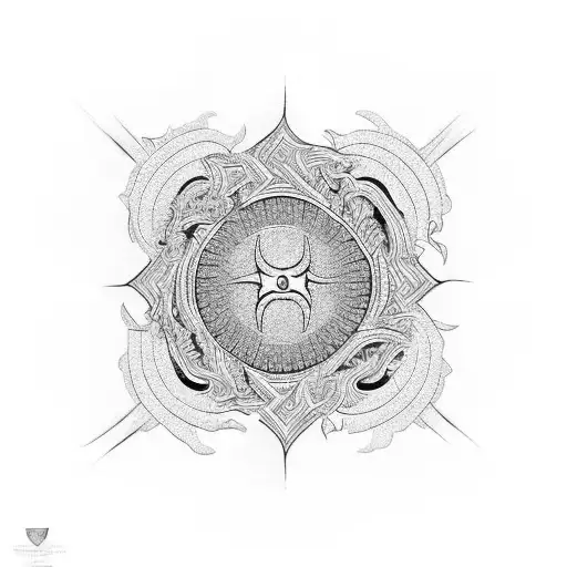 outline kauai inside pattern of butbut from kalinga using the snakeskin pattern & criss-cross philippine sun in middle tattoo design idea