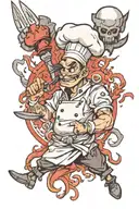 evil chef tattoo design idea