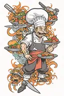 evil chef tattoo design idea