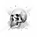skull with flames  tattoo design idea