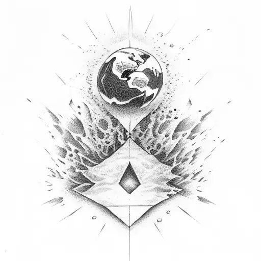 earth fire water air armband tattoo design idea