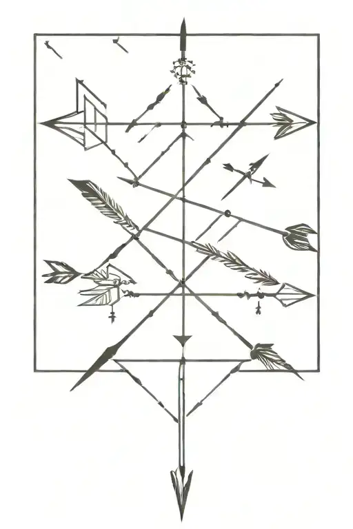 five arrows crossed together tattoo design idea