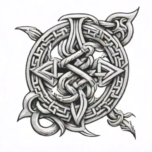 An endless knot design with the numbers 26 intertwined, symbolizing the eternal bond between a mother and her children tattoo design idea