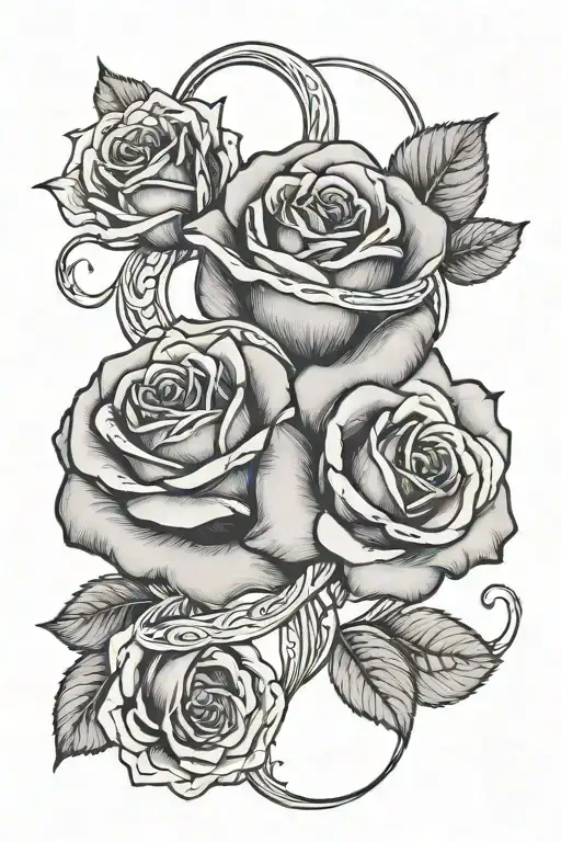 rose infinity symbol tattoo design idea